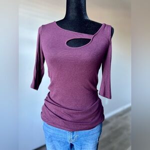 Women's Purple Cutout Top